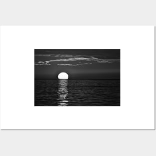 Black and White Sunset Posters and Art